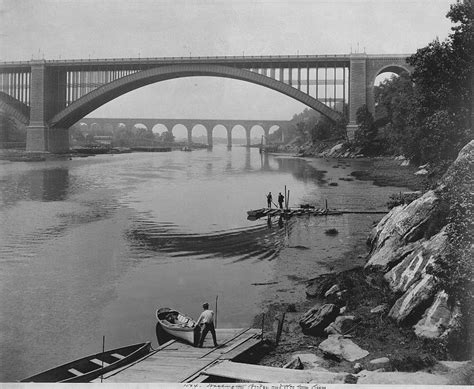 High Bridge & Washington Bridge, Harlem River, N.Y.C., looking south, by William Henry Jackson ...