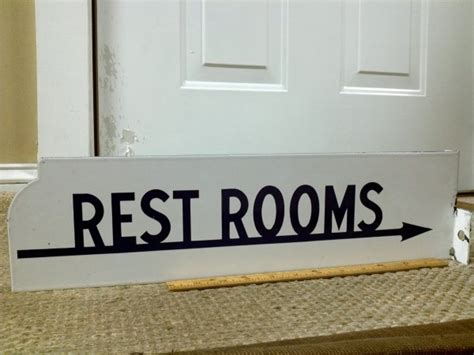 Old Double-sided Porcelain Gas Station Restroom Sign « Obnoxious Antiques