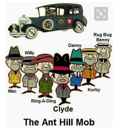 The "Ant Hill Mob" from Wacky Races (1968-1969) The show was inspired by the 1965 slapstick ...