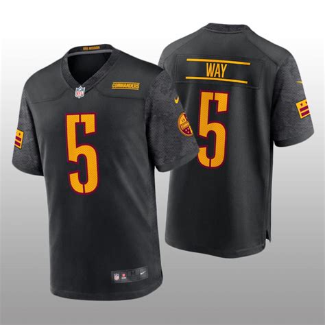 Washington Commanders Tress Way Black Jersey Alternate Game – Men’s ...