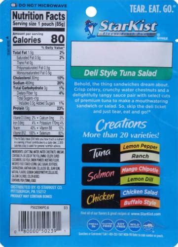 StarKist® Tuna Creations Deli Style Tuna Salad Pouch, 3 oz - Fry’s Food ...