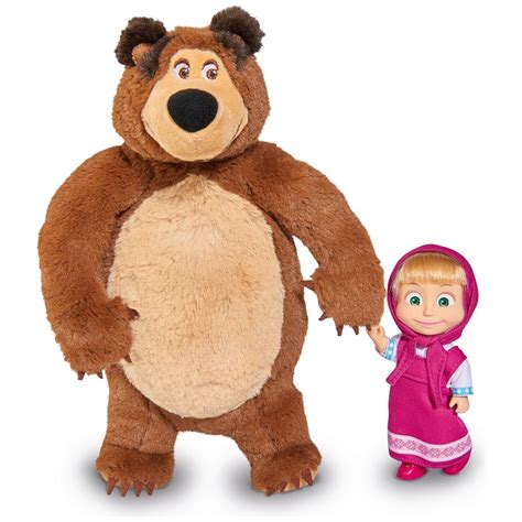 Masha and The Bear Plush Bear and Small Doll | Smyths Toys UK