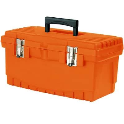 The Home Depot 19 in. Plastic Tool Box with Metal Latches and Removable ...