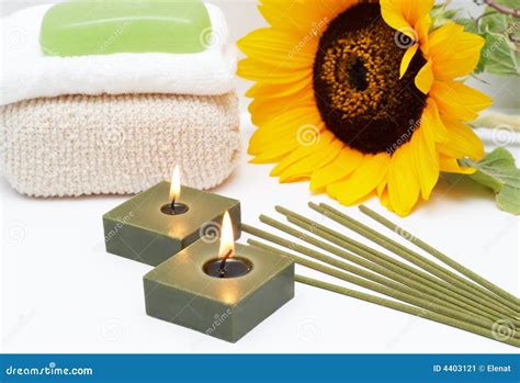 Relaxing Spa Scene with Body Products Stock Image - Image of burn ...