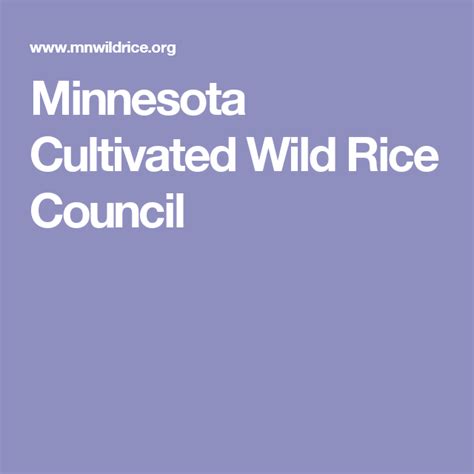 Minnesota Cultivated Wild Rice Council | Wild rice, Rice, Mediterranean ...