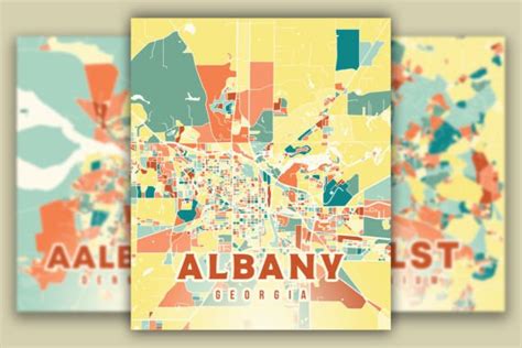 Albany Georgia Colorful Map Graphic by Poster Boutique · Creative Fabrica