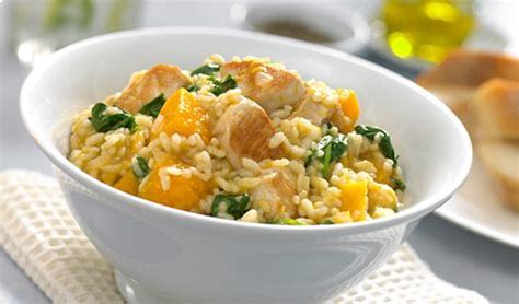 Easy Roasted Pumpkin & Chicken Risotto Recipe with Campbell's Real Stock Chicken Pumpkin, One ...