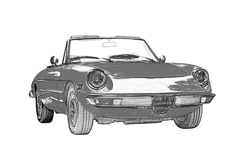 Car, Convertible, Alfa Romeo, Drawing Free Stock Photo - Public Domain Pictures