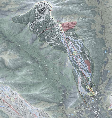 Aspen Highlands Ski Resort Map Digital Art by Powder Addicts | Fine Art America