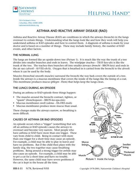 ASTHMA AND REACTIVE AIRWAY DISEASE (RAD)