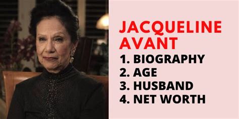 Jacqueline Avant Wiki, Biography, Age, Family, Husband, Net Worth