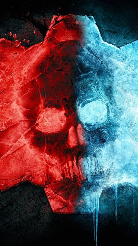 Red and Blue Skull, Cool Blue Skull HD phone wallpaper | Pxfuel