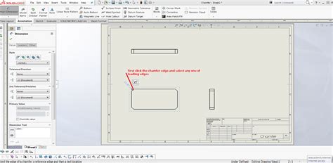 Chamfer Dimensioning in 2D Drawings