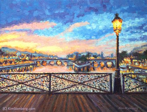 Kim Stenberg's Painting Journal: "Paris Bridge of Love" (oil on ...