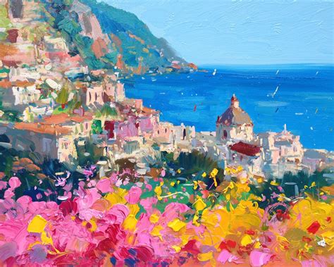 Italy Painting, Beach Painting, Art Painting Oil, Art Oil, Abstract Painting, Painting Classes ...