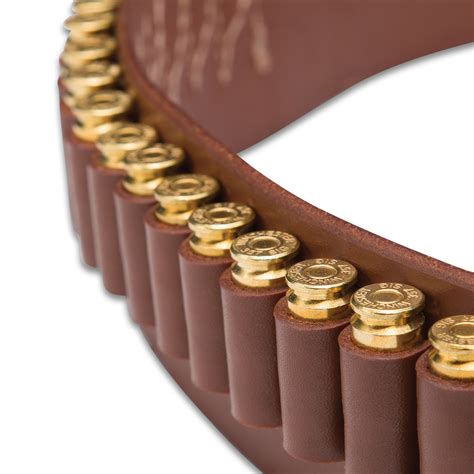 Mahogany Leather Gun Belt - 20 Cartridge Loops