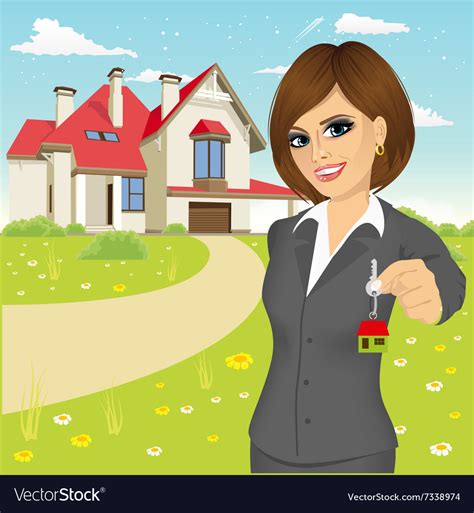 Female real estate agent Royalty Free Vector Image