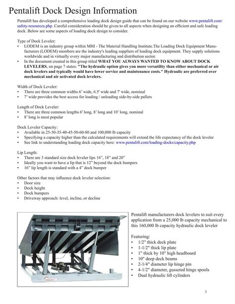 Pentalift Dock Leveler Pit Dimensions - About Dock Photos Mtgimage.Org