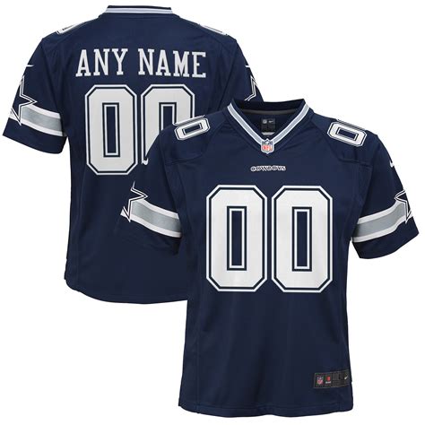 Youth Dallas Cowboys Nike Navy Custom Game Jersey