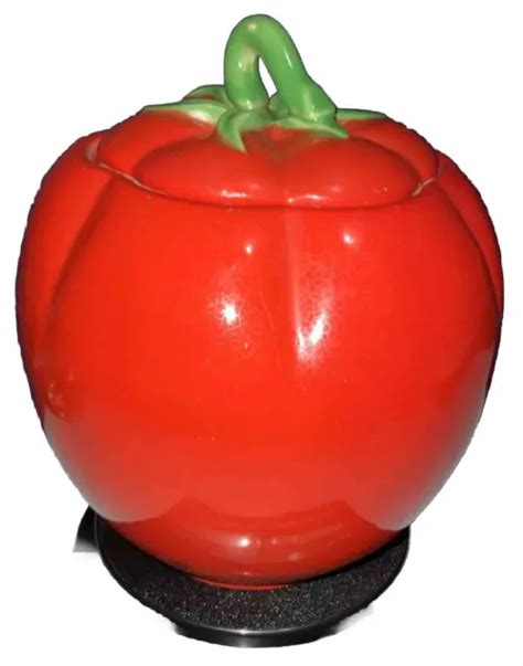 VINTAGE THE PANTRY Parade Large Ceramic Tomato Cookie Jar $20.00 - PicClick