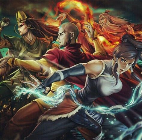 Avatar Roku, Kyoshi, Aang and Korra Avatar Aang, Avatar Airbender, Team ...