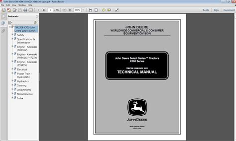 John Deere X300 Select Series Tractors Service Repair Manual PDF