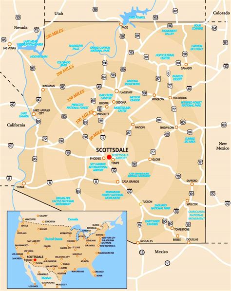 Scottsdale area road map - Ontheworldmap.com