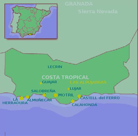 costa-tropical-map-spain - Almuñécar Info