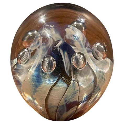 Art Glass Orb Sculpture or Paperweight by Brian Higer of American ...