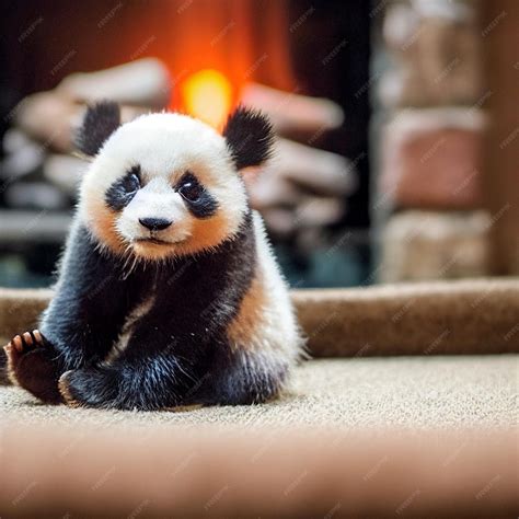 Premium Photo | Cute little baby panda bear giant panda cub