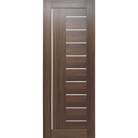 Valusso design doors 24 in. x 80 in. Tallahassee Whiskey Oak Prefinished Opal PC Glass 10-Lite ...