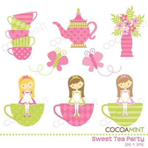 Sweet Tea Party Clip Art by cocoamint on Etsy