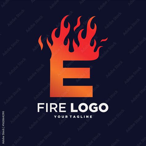 Letter E Fire Logo Design Template Stock Vector | Adobe Stock