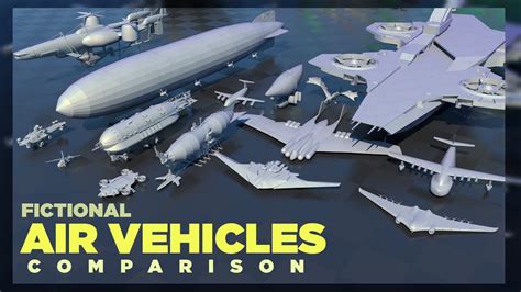 Fictional AIR VEHICLES Size Comparison 3D - MyConfinedSpace