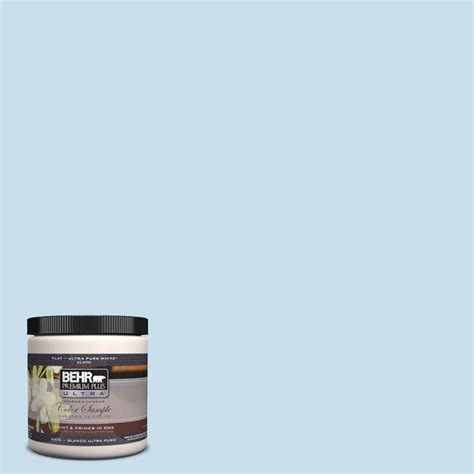 BEHR Premium Plus Ultra 8 oz. #PPH-40 Lovely Blue Sky Interior/Exterior Paint Sample-PPH-40 U ...