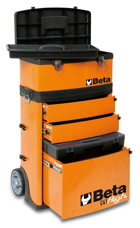 BETA Rolling Tool Box: 21 1/8 in Overall Wd, 13 1/4 in Overall Dp, 36 1/4 in Overall Ht, Keyed ...