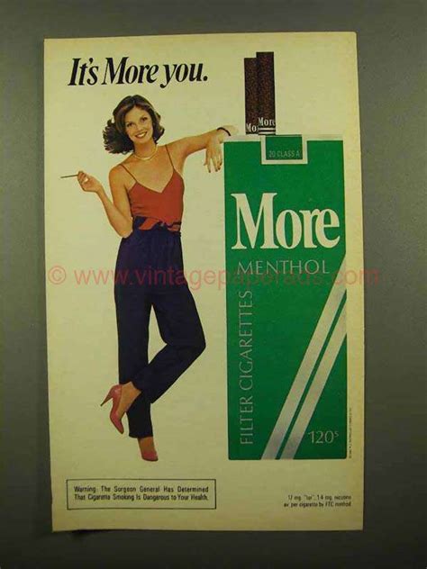 1982 More Menthol Cigarettes Ad - It's More You