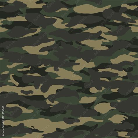 Seamless wide fashion woodland camo pattern vector Stock Vector | Adobe Stock