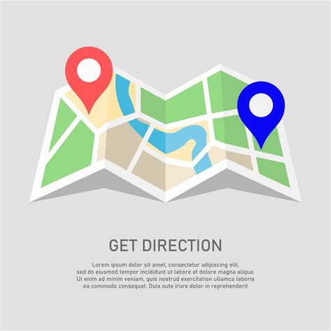 Flat vector illustration of map with locator pin. Suitable for design ...