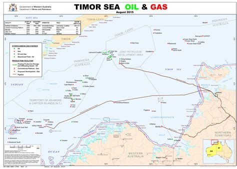 Timor Sea Oil & Gas large wall map - Shop Mapworld