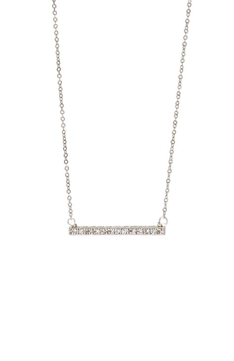 Sage & Stone Crystal Bar Necklace in Silver | DAILYLOOK