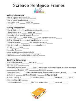 Science Sentence Frames by Ms Angie's Learning Lab | TPT