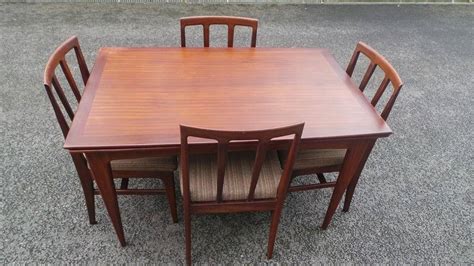 Mid Century Extending Dining Table & 4 Matching Dining Chairs by A ...