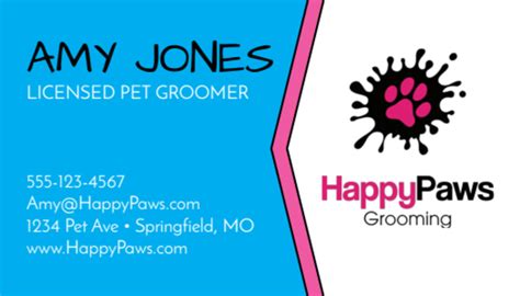 Licensed Pet Grooming Business Card Template