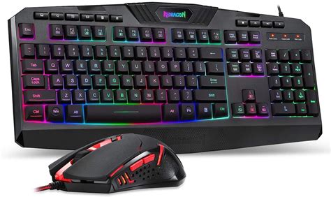 Redragon S101 Wired Gaming Keyboard and Mouse Combo RGB Backlit Gaming Keyboard with Multimedia ...