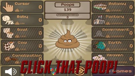 POOP CLICKER - Play Online - CouchPotato Gamers - Live All The Time