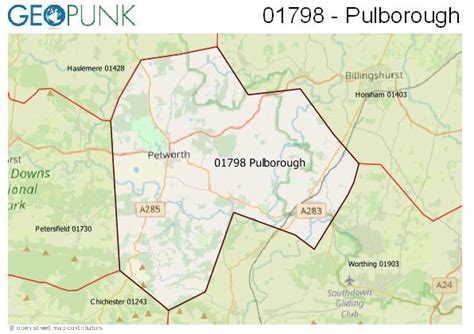 01798 View Map of the Pulborough Area Code