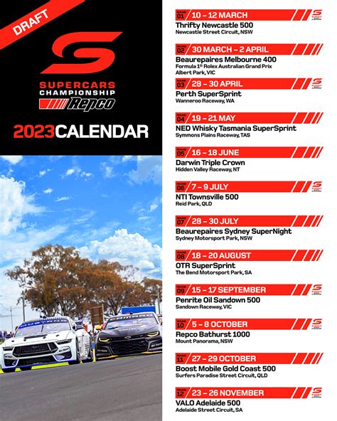 V8 Supercars Calendar 2024 Printable - Faina Anallise