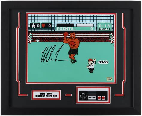 Mike Tyson Signed "Punch-Out!!" 18x22 Custom Framed Photo Display with Nintendo Controller ...