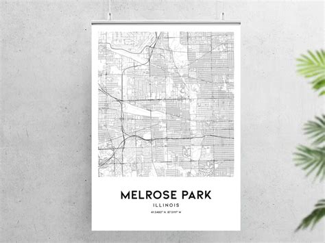 Melrose Park Map Print Melrose Park Map Poster Wall Art Il | Etsy